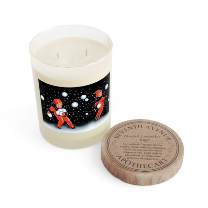 A Festive Snowball Scented Candle - Full Glass, 11oz
