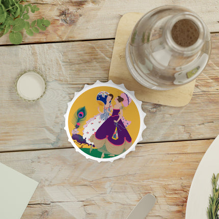 Peacock Ladies in the Garden Bottle Opener – Playful Elegance & Art Deco Charm