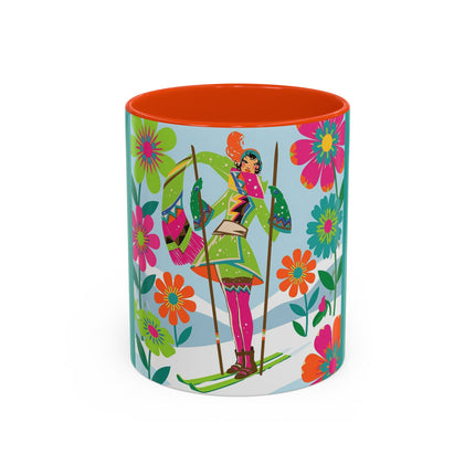 🎿🌸 The Winter Flower Adventurer Colorful Mug – Colorful Ski Fantasy