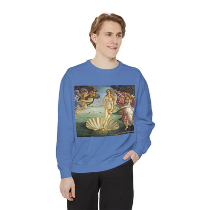 Birth of Venus by Sandro Botticelli Unisex Garment-Dyed Sweatshirt
