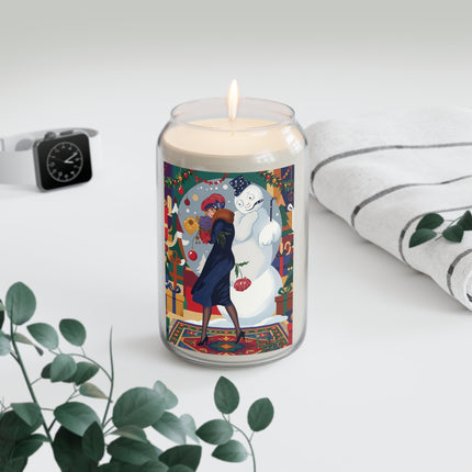 ☃️🎄 The Snowman's Christmas Companion Scented Soy Candle – Art Deco Holiday Fantasy