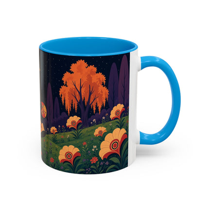 🌙🌼 The Moonlit Floral Dancer Colorful Mug – Art Deco Garden Fantasy