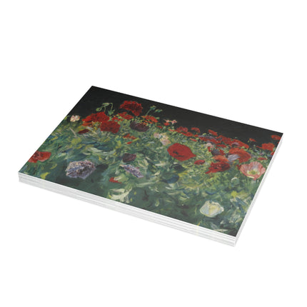 Poppies (A Study of Poppies for Carnation, Lily, Lily, Rose) by John Singer Sargent Postcards (envelopes included) - Bundles of 10, 30, 50 Pieces