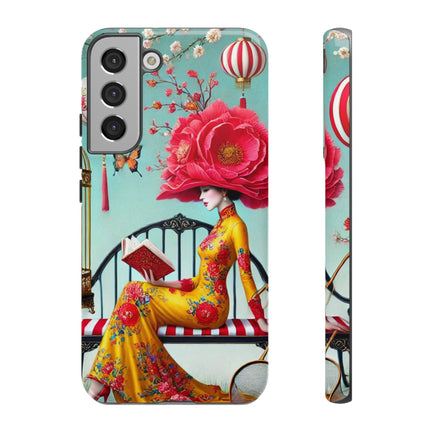 Reading In A Painted Garden Phone Cases