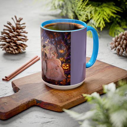 🎃🌙 The Midnight Court Of Pumpkin Grove Colorful Mug – Elegant Halloween Masquerade