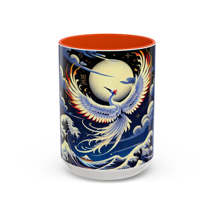 Majestic White Crane Colorful Mugs (11oz, 15oz)