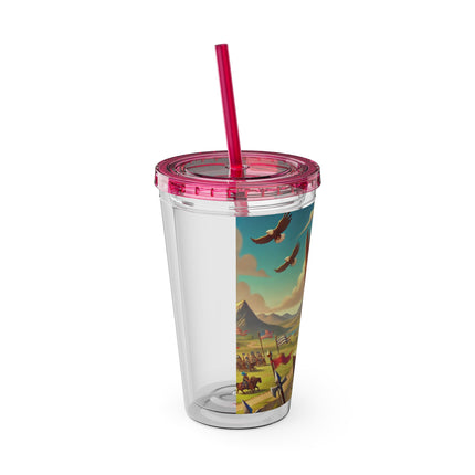 Watchful Guardian Sunsplash Tumbler with Straw, 16oz