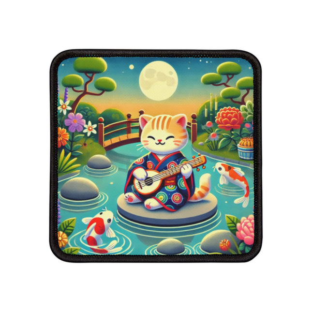 Melodic Kitten by the Koi Pond Iron-On Patches