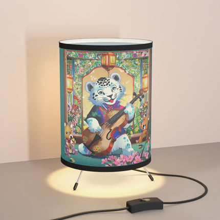 Melodies of the Snow Lion Cub Tripod Lamp