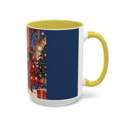 🎩🎄 Christmas Eve Promenade Colorful Mug – Art Deco Holiday Elegance