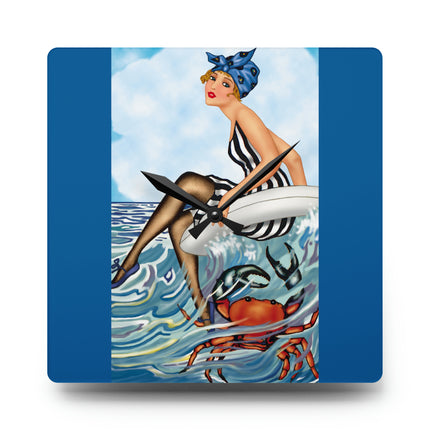 Playful Waves and Fashion Follies Acrylic Wall Clock