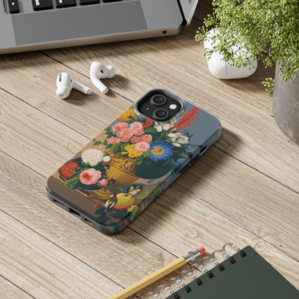 🌺🐦 The Garden Of Golden Birds Phone Case – Art Deco Floral Elegance