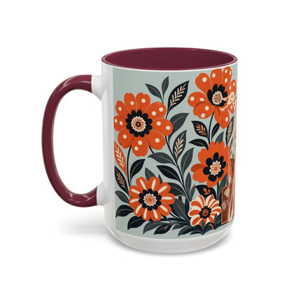 🧳🌼 The Grand Floral Voyage Colorful Mug – Art Deco Travel Elegance