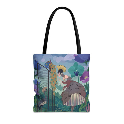 🦚🌸 The Lady Of The Peacock Garden Tote Bag – Art Deco Floral Fantasy
