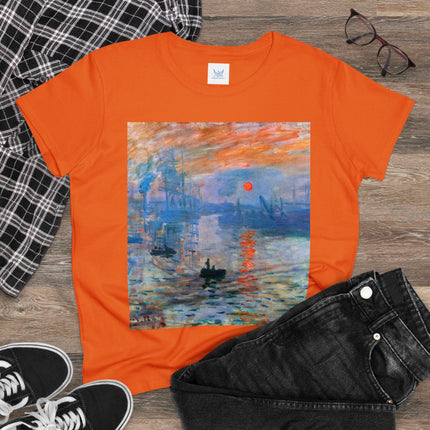 Sunrise by Claude Monet Women's Midweight Cotton Tee