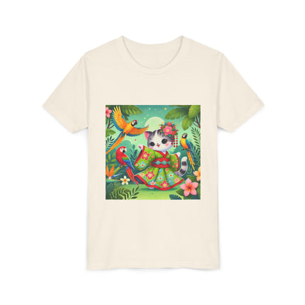 Parrot Dance of the Geisha Kitten Youth Short Sleeve Tee