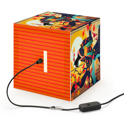 Black Cat in Kimono Light Cube Lamp
