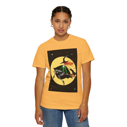 A Witch’s Moonlit Flight Unisex Garment-Dyed T-shirt