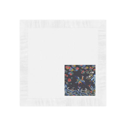 Rank Badge with Mandarin Duck White Coined Napkins