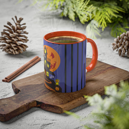 Halloween Night at the Haunted House Colorful Mugs, 11oz