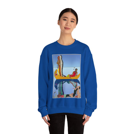 Le long du Missouri (Indian couple on the Missouri River) by George Barbier Heavy Blend™ Crewneck Sweatshirt