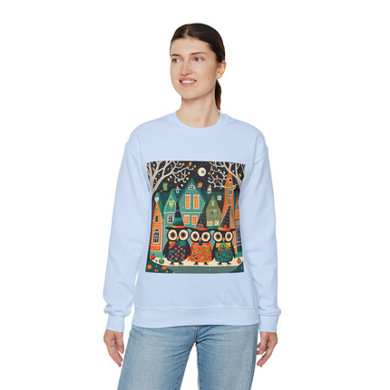 Night of the Trick-or-Treating Owlets Unisex Heavy Blend™ Crewneck Sweatshirt