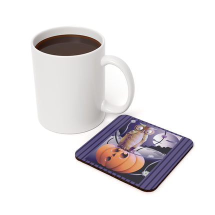 The Startled Pumpkin Cork Back Coaster