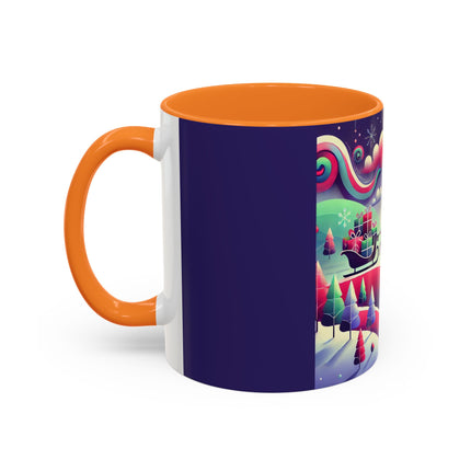 Festive Reindeer Flight Colorful Mugs (11oz, 15oz)