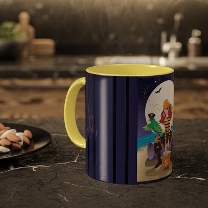 Moonlit Pirate Halloween Colorful Mugs, 11oz