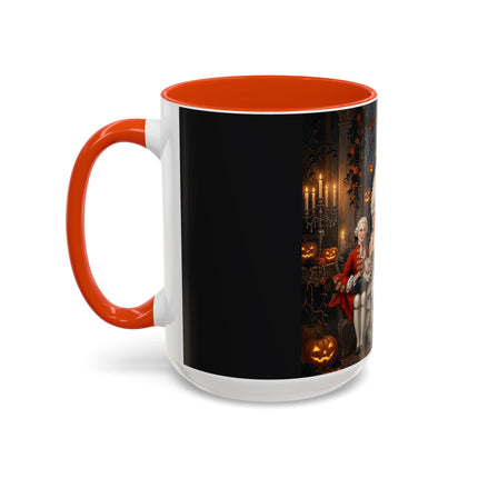 🌙🎃 The Moonlit Pumpkin Parlor Colorful Mug – Elegant Halloween Charm