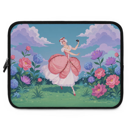 🌸🎭 The Rose Garden Masquerade Laptop Sleeve – Art Deco Floral Elegance