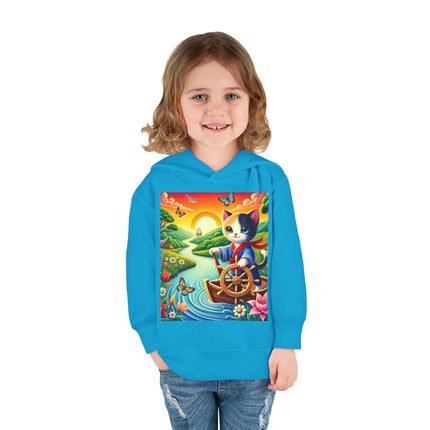 Sailor Kitten’s River Adventure Toddler Pullover Fleece Hoodie