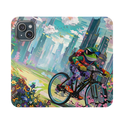 🐸🚵 Cyberpunk Frog Flip Case – High-Tech Adventure & Neon Velocity