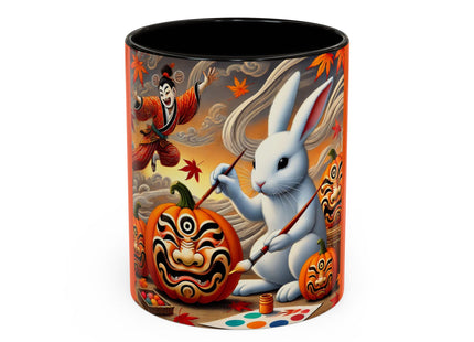 Halloween Rabbit’s Kabuki Jack-o’-Lanterns Colorful Mugs (11oz, 15oz)