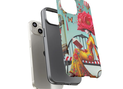 Reading In A Painted Garden Phone Cases