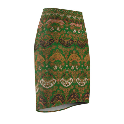 Japanese Fan Pattern by G.A. Audsley Women's Pencil Skirt (AOP)