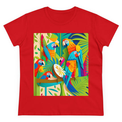 Colorful Macaws Women's Midweight Cotton Tee
