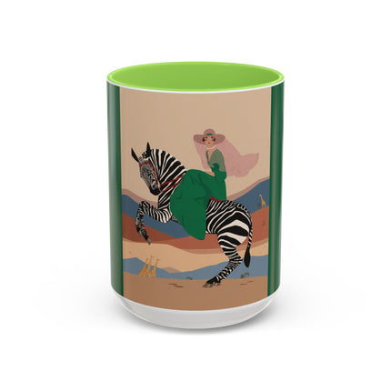 Zebra Rider Colorful Mugs – Safari Chic & Art Deco Adventure
