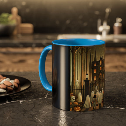 Ghostly Welcome – A Halloween Night Colorful Mugs (11oz, 15oz)