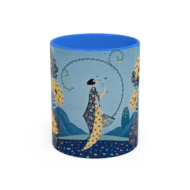 🌼🦋 The Enchanted Butterfly Garden Promenade Colorful Mug – Art Deco Floral Whimsy