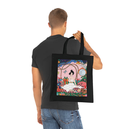 🎄🌹 Christmas Morning In The Rose Parlor Cotton Tote Bag – Art Deco Holiday Romance