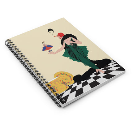 The Marionette Spiral Notebook – Theatrical Glamour & Vintage Cabaret Charm