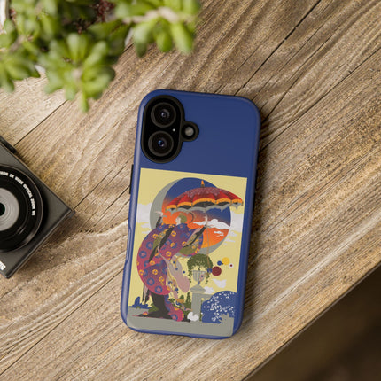Parasol Sunset Geisha Phone Case – Elegant Twilight Grace