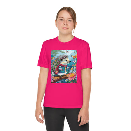 Cute Hedgehog Youth Competitor Tee – Garden Adventure & Whimsical Charm