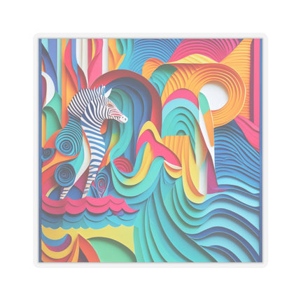 Surfing Zebra Kiss-Cut Stickers (4 Sizes)