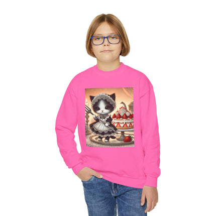 Patisserie Kitten Youth Crewneck Sweatshirt – Sweet Charm, Cozy Comfort & Storybook Delight