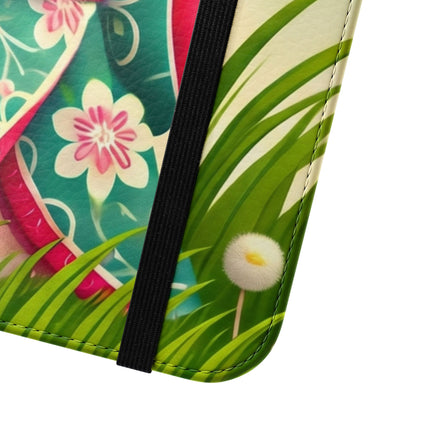 🌾🌼 Geisha Kitten and the Dandelion Wish Flip Case – Gentle Wishes & Quiet Wonder
