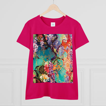 Golden Wisteria Symphony Women's Midweight Cotton Tee
