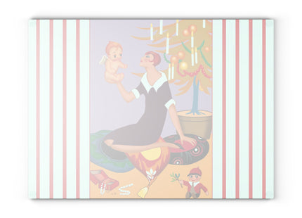 Art Deco Christmas Glass Cutting Board