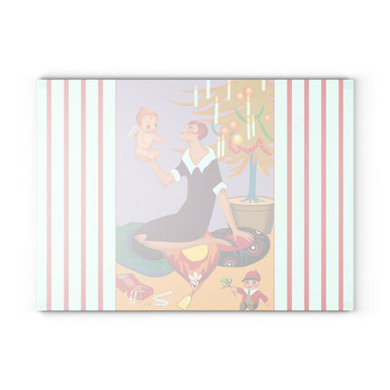 Art Deco Christmas Glass Cutting Board